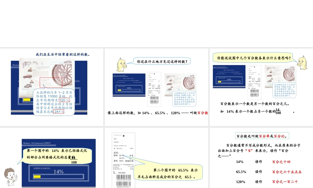 【精品】人教版六年级上册数学课件-第6单元第1课时 百分数的意义和读写法.ppt