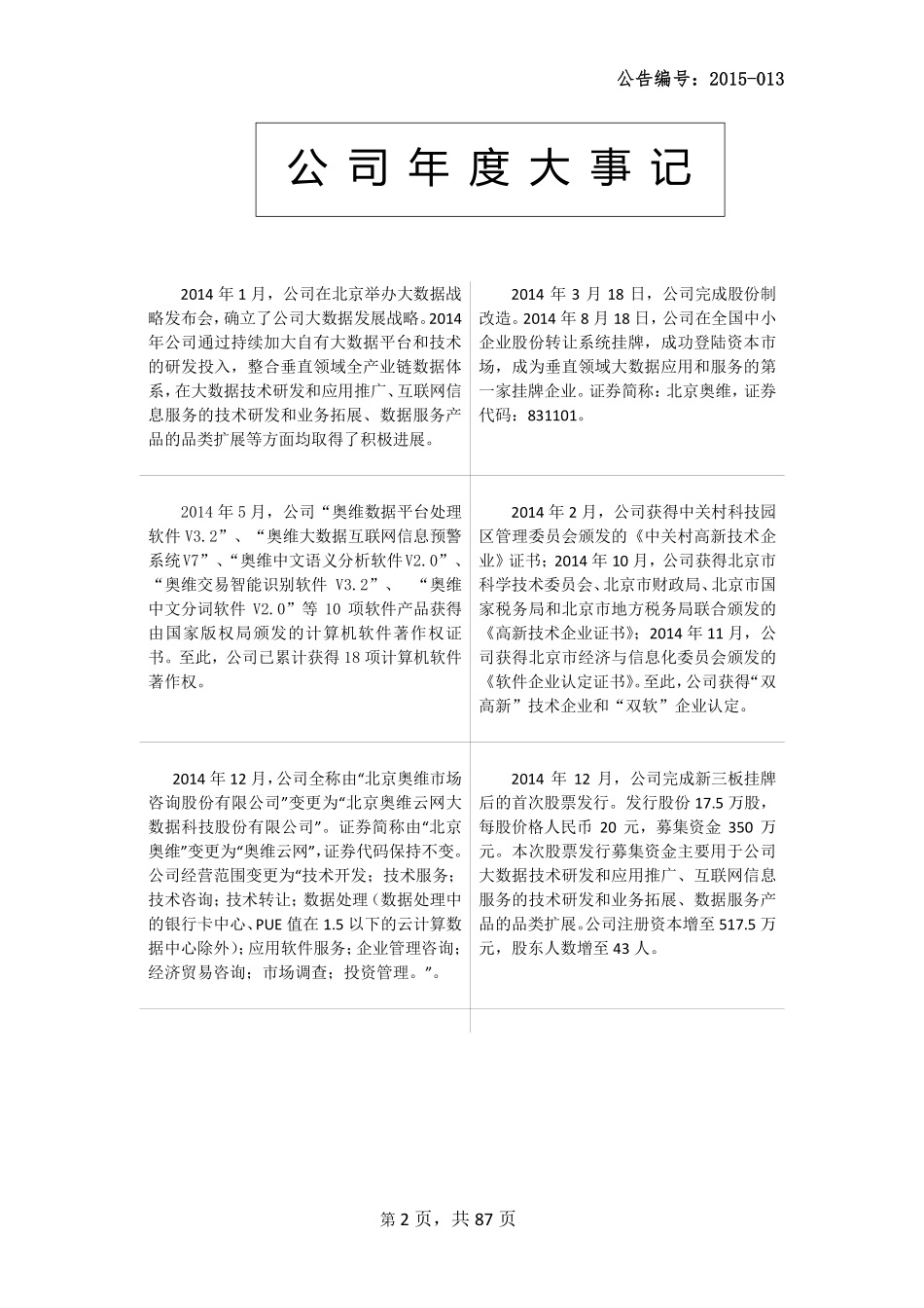 831101_2014_奥维云网_北京奥维云网大数据科技股份有限公司2014年年度报告_2015-03-05.pdf_第2页