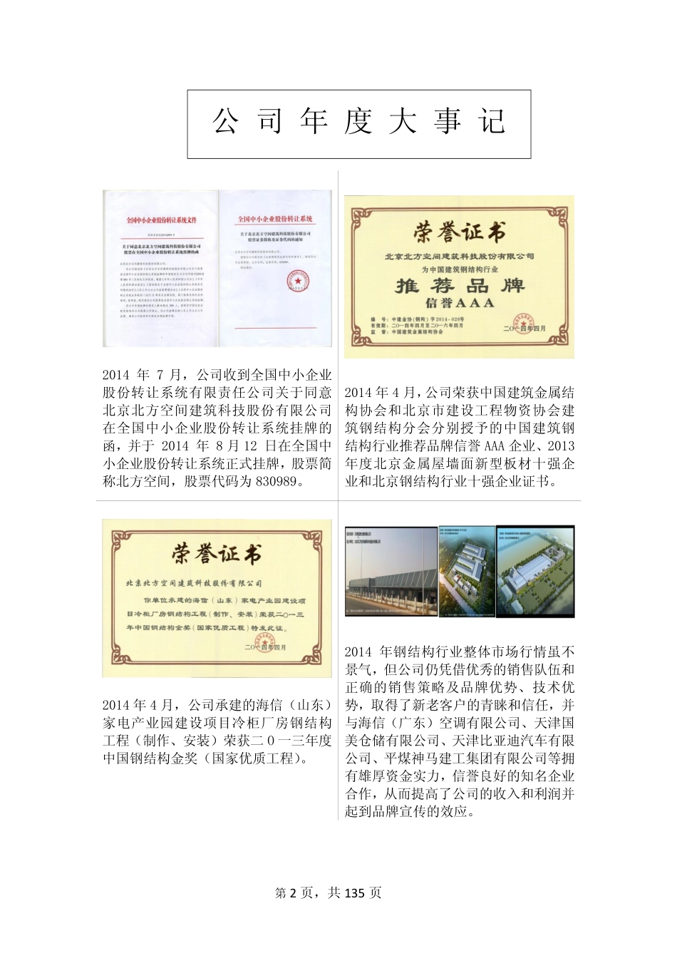 830989_2014_北方空间_北京北方空间建筑科技股份有限公司2014年年度报告2015.4.27_2015-04-27.pdf_第2页