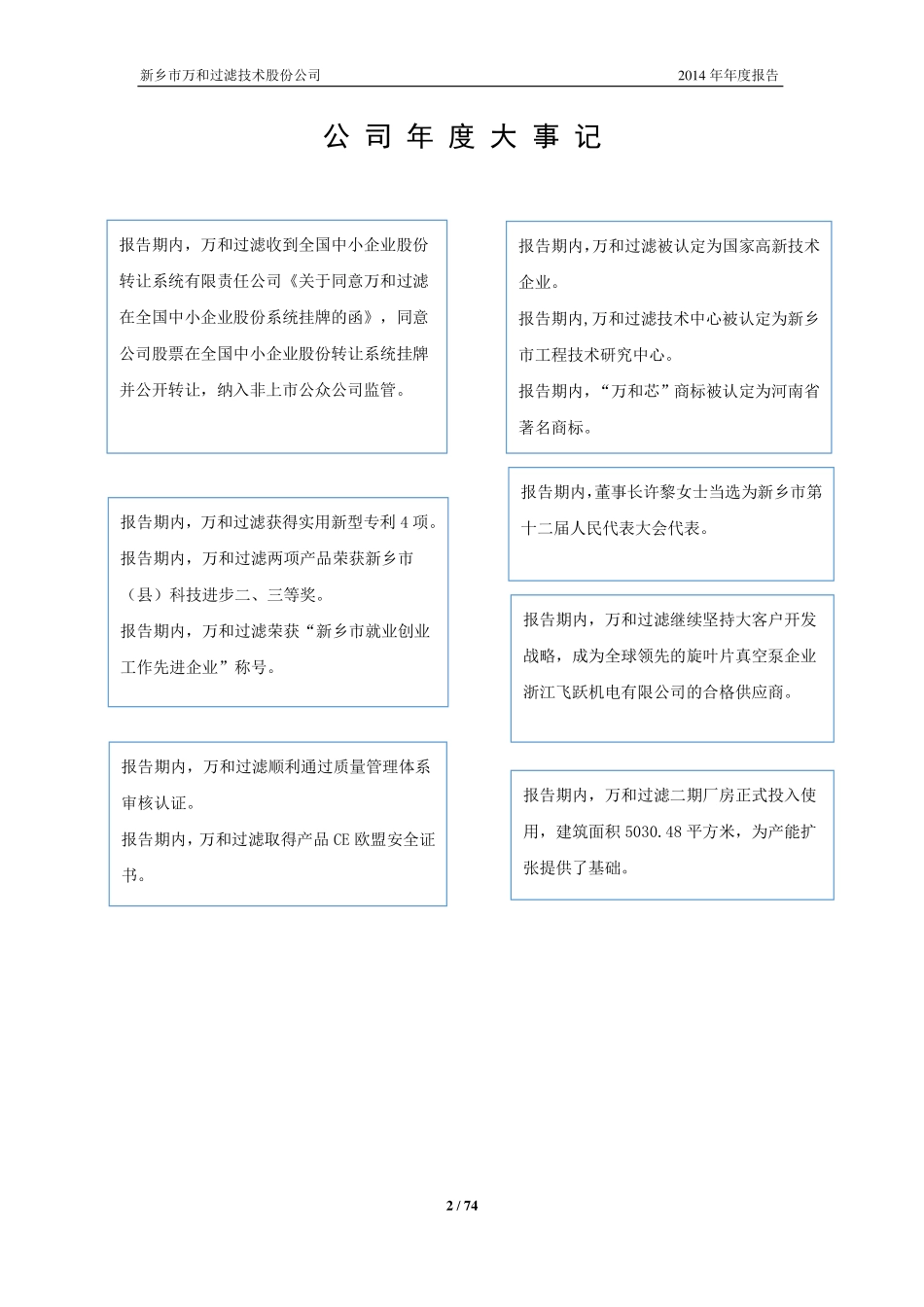 831389_2014_万和过滤_2014年年度报告_2015-04-19.pdf_第2页