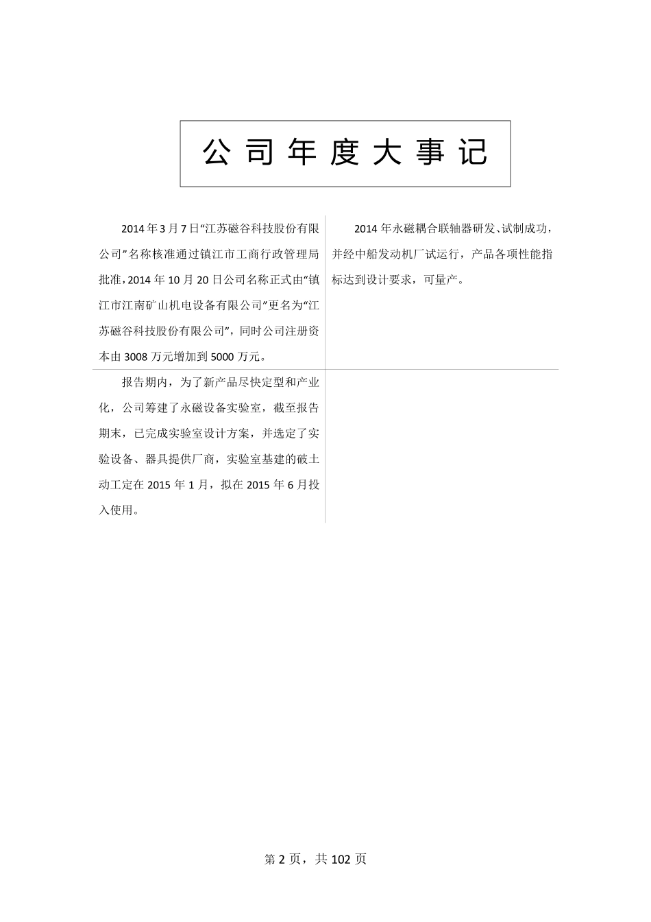 832070_2014_磁谷科技_江苏磁谷科技股份有限公司2014年年度报告_2015-04-13.pdf_第2页