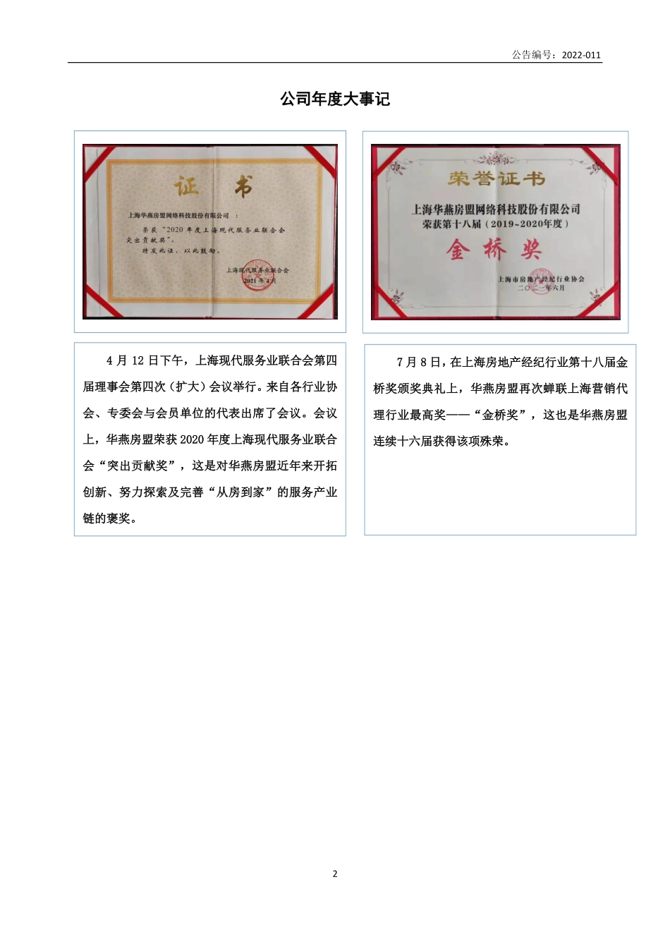 831496_2021_华燕房盟_2021年年度报告_2022-06-29.pdf_第2页