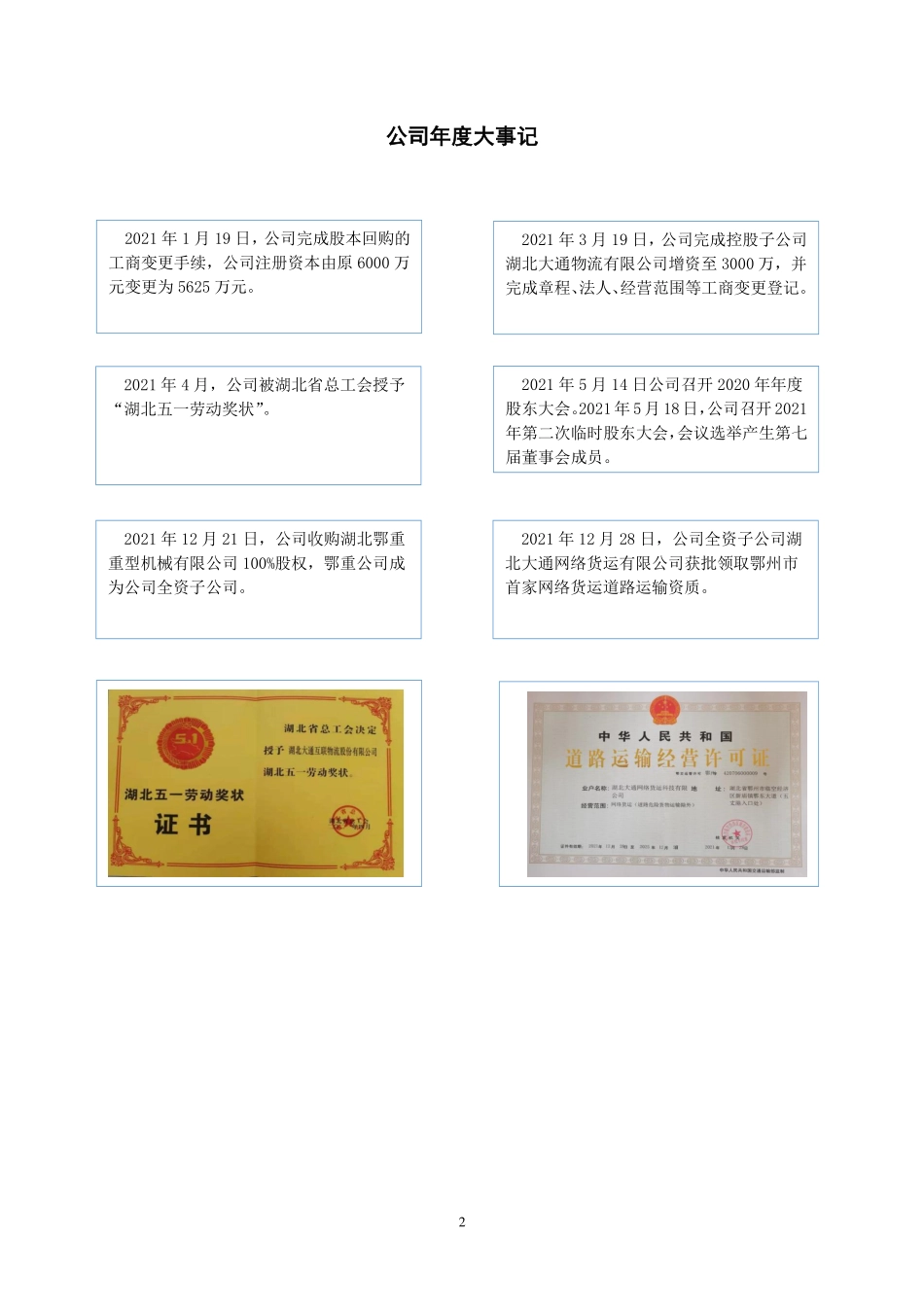 832383_2021_大通物流_2021年年度报告_2022-04-25.pdf_第2页