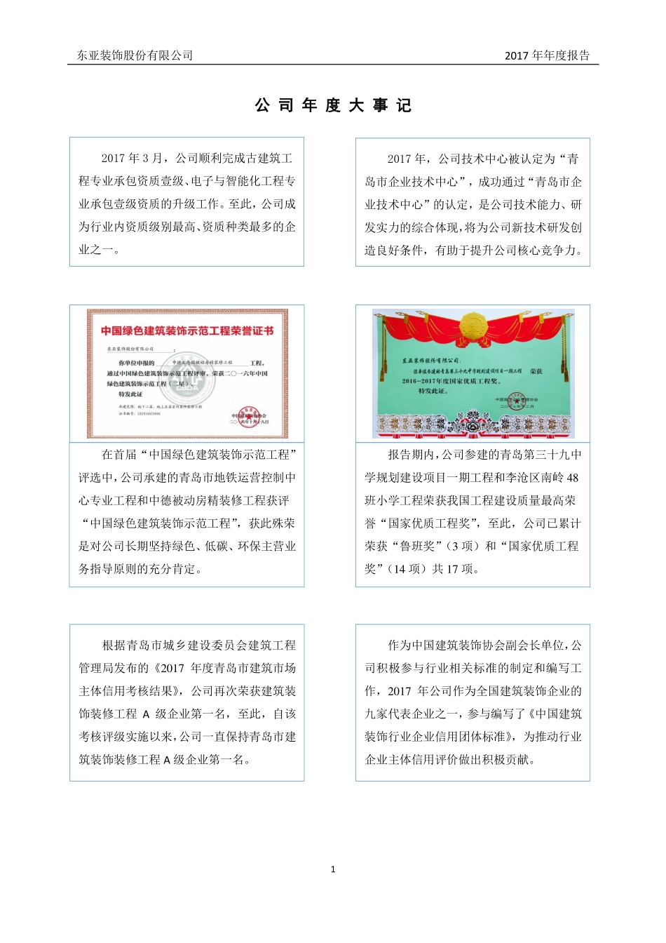 430376_2017_东亚装饰_东亚装饰股份有限公司2017年公司年度报告_2020-04-14.pdf_第2页