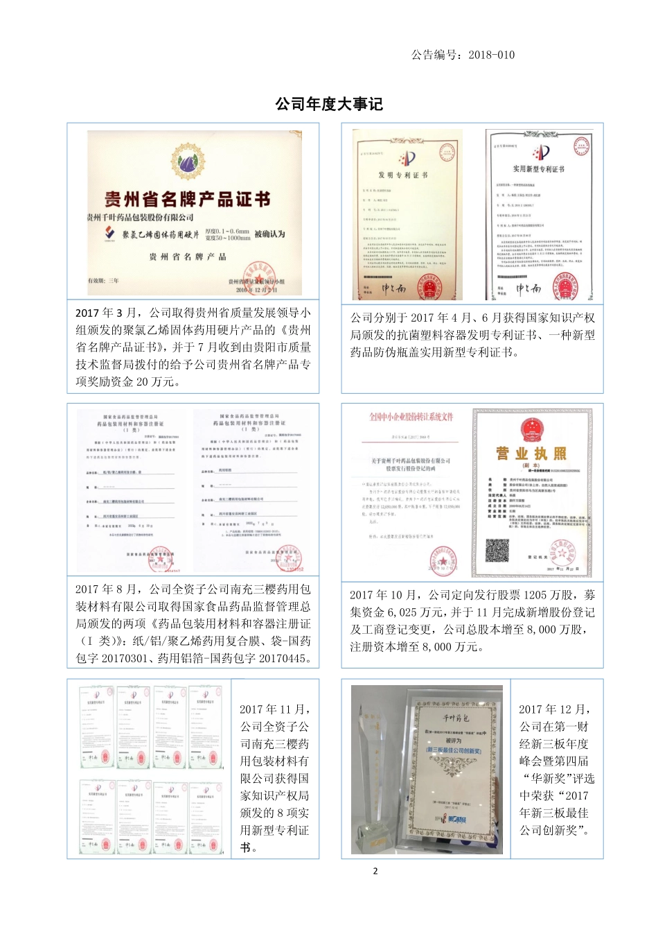 831056_2017_千叶药包_2017年年度报告_2018-04-19.pdf_第2页