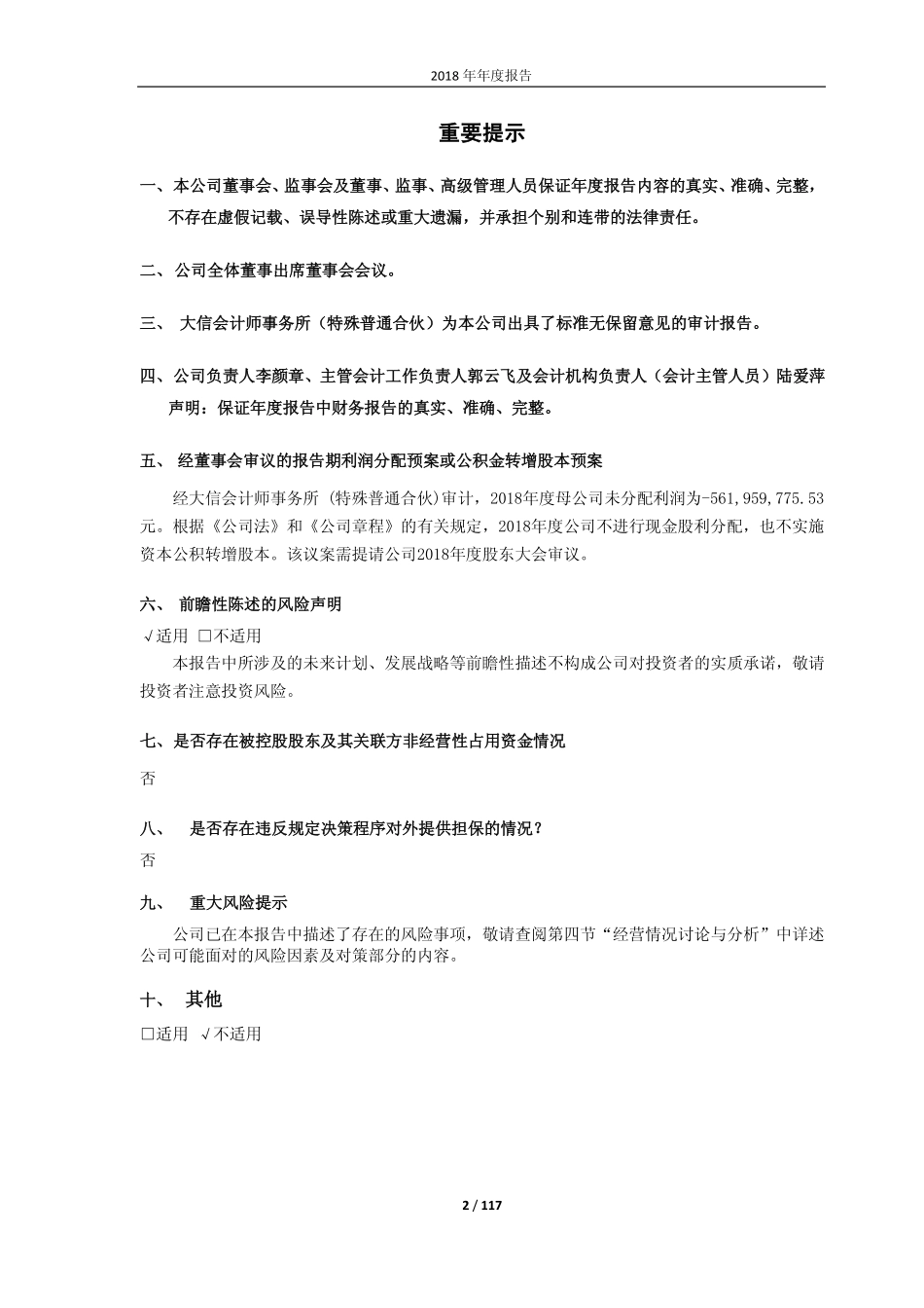 900953_2018_凯马Ｂ_2018年年度报告_2019-04-12.pdf_第2页