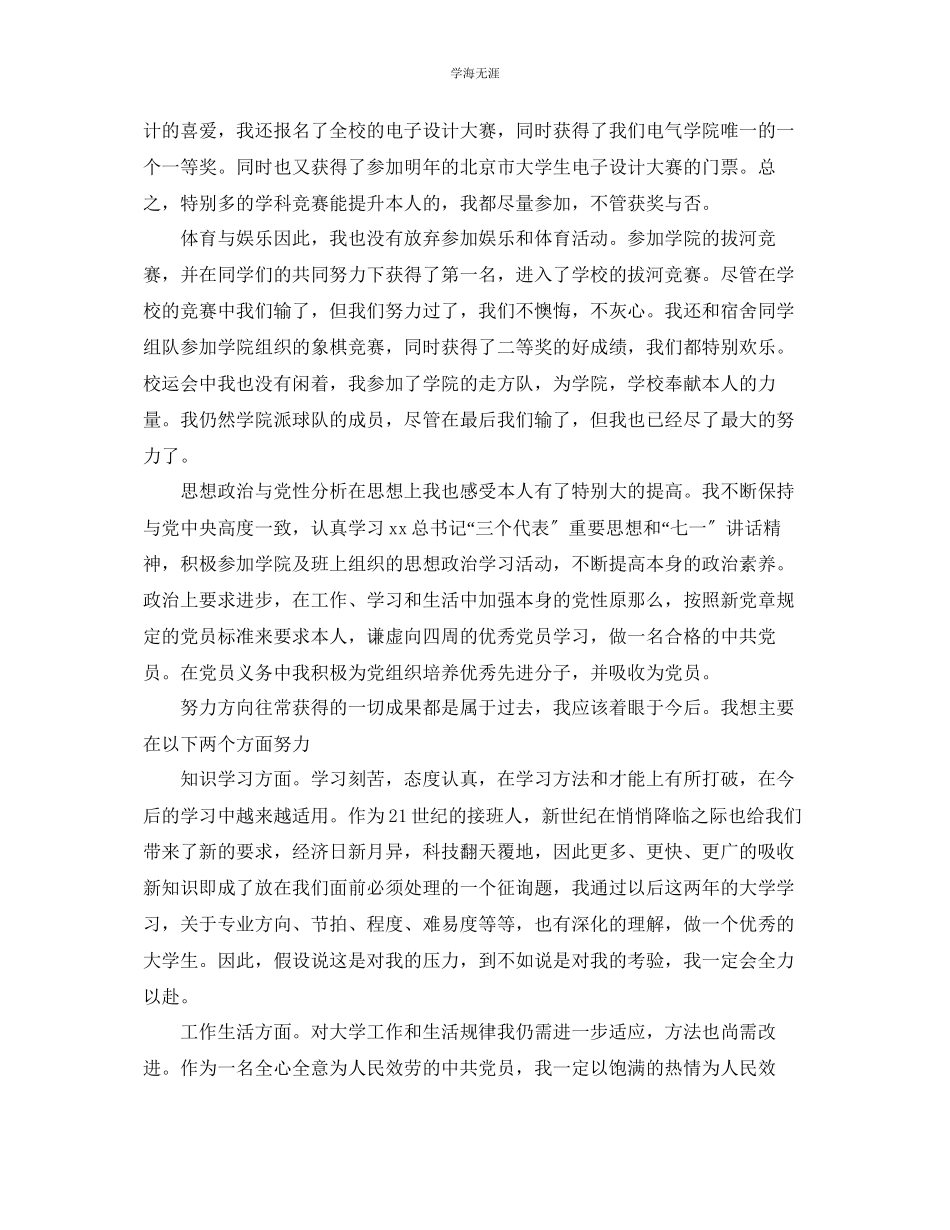 2023年大学生学期自我总结32范文.docx_第2页