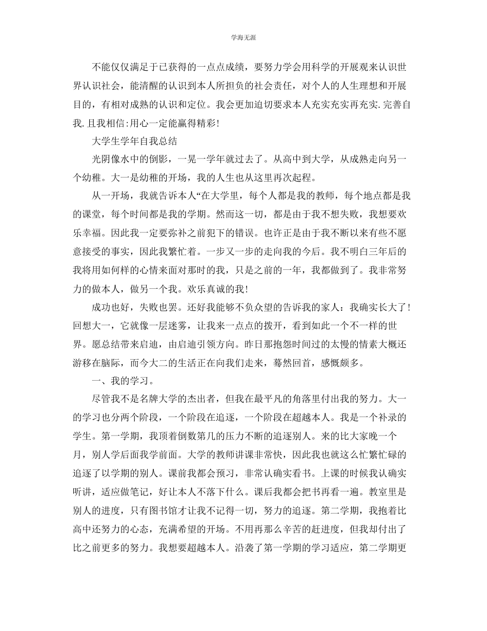 2023年大学生学自我总结「荐读」范文.docx_第2页