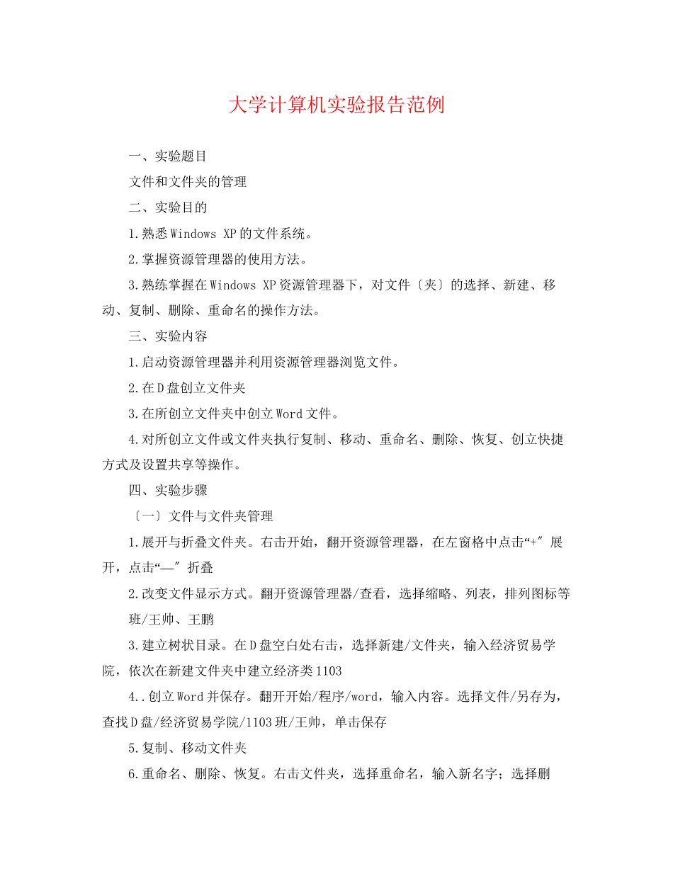 2023年大学计算机实验报告范例.docx_第1页