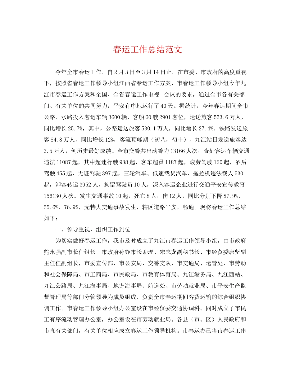 2023年春运工作总结22范文.docx_第1页