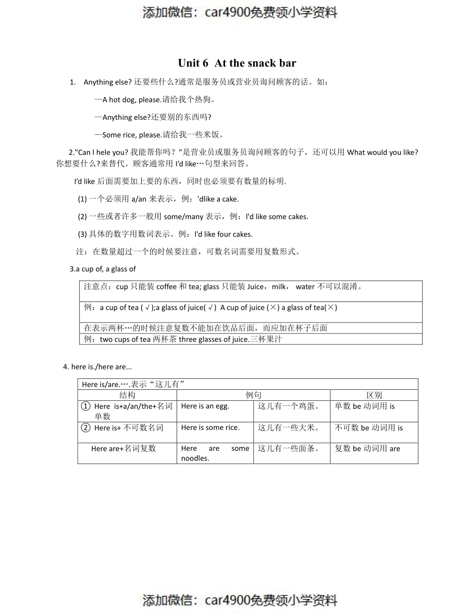 四（上)译林版英语：Unit6 知识点梳理（）.pdf_第1页