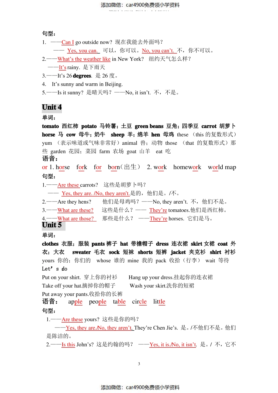期末英语复习知识点整理四年级下终（）.pdf_第3页