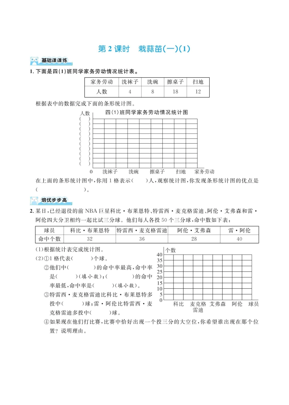四下数学北师大第六单元数据的表示和分析（同步练习）.pdf_第2页