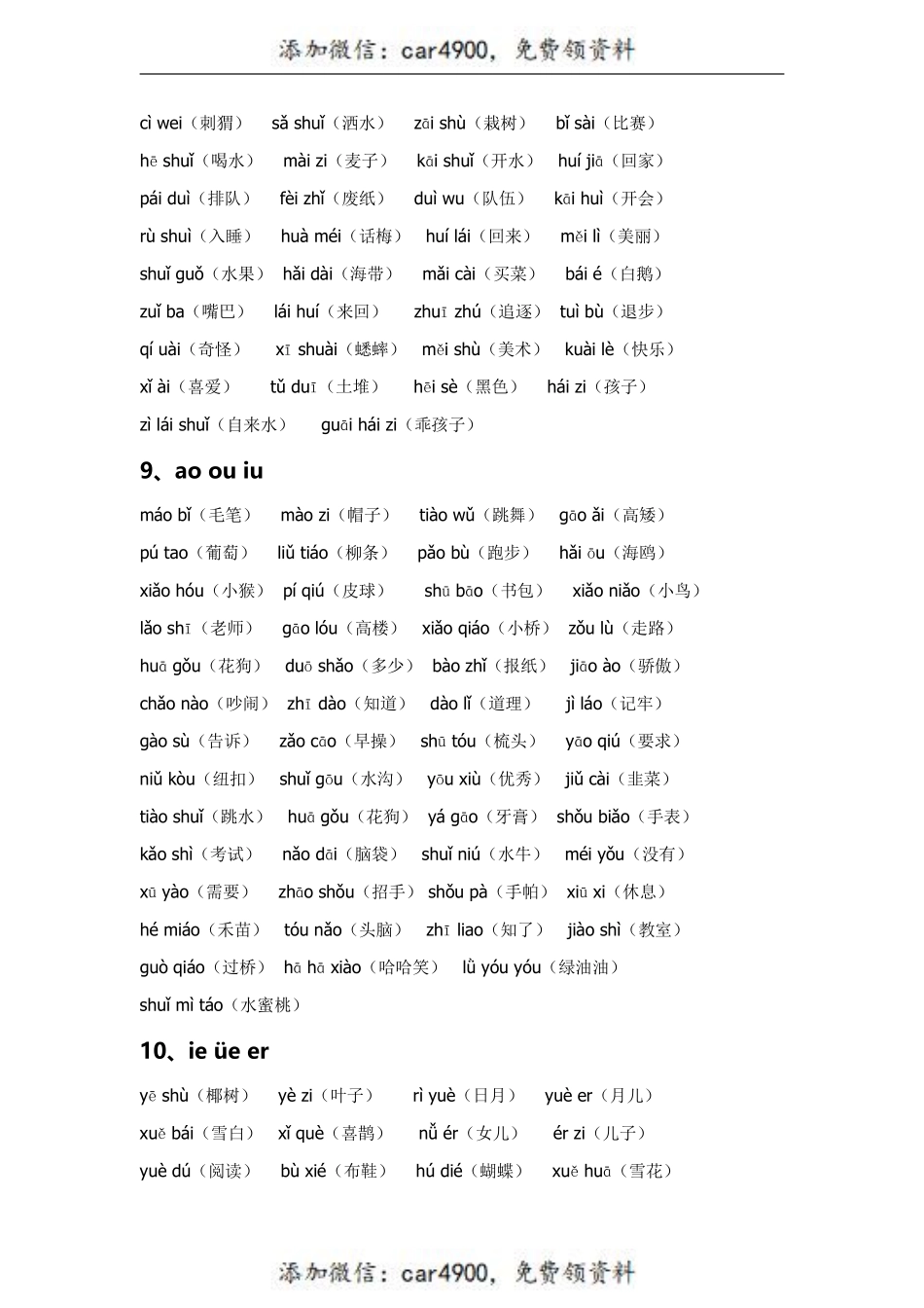 一（上）语文期末 音节拼读组词全汇总.抖音+.pdf_第3页