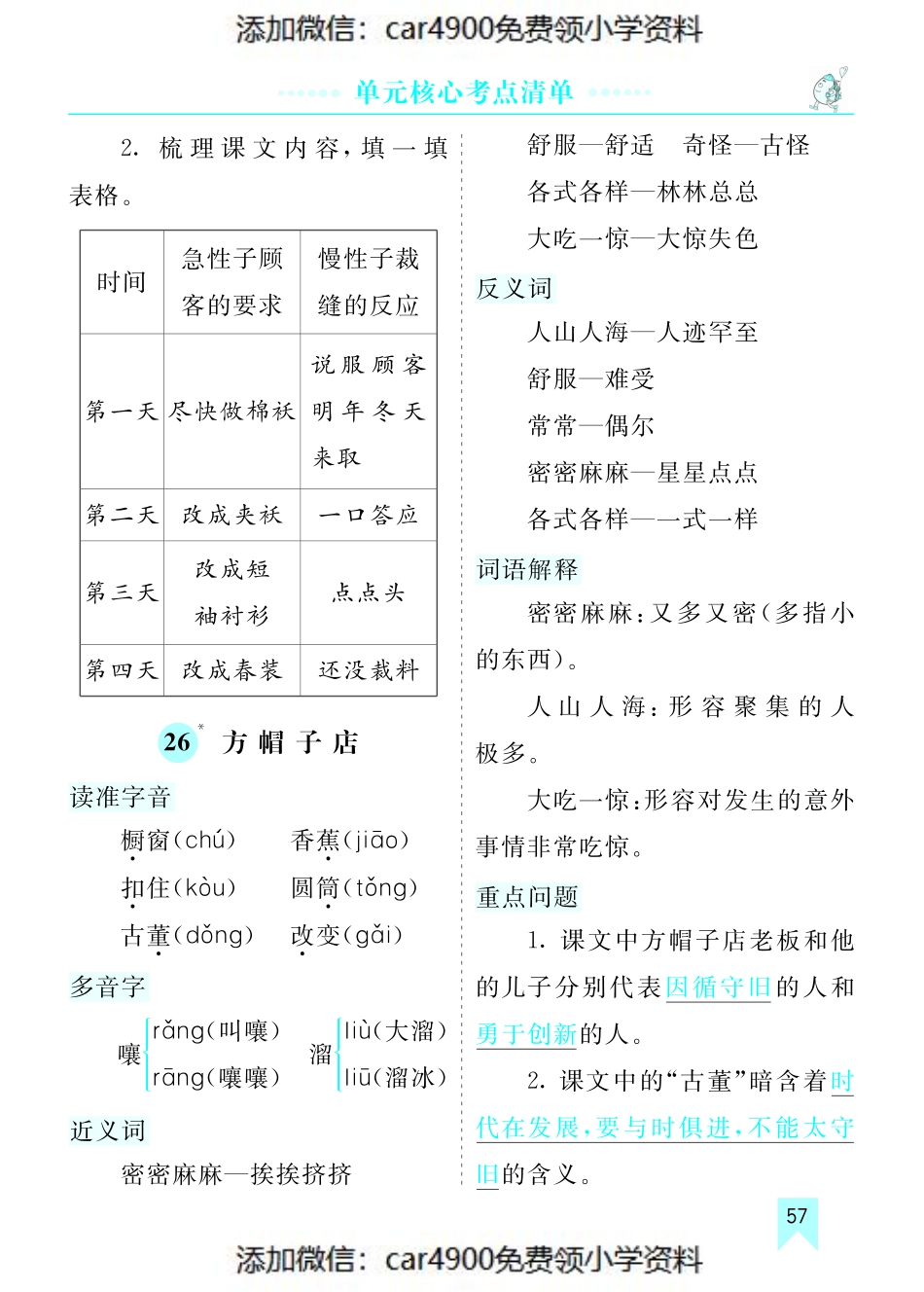 第八单元核心考点清单（添加微信：car4900免费领小学资料）.pdf_第3页