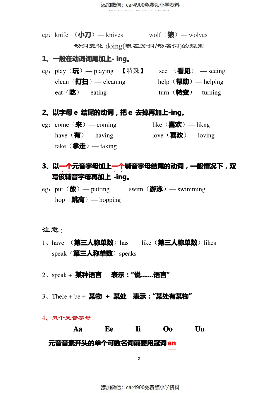 四年级英语上册语法知识总结（）.pdf_第2页