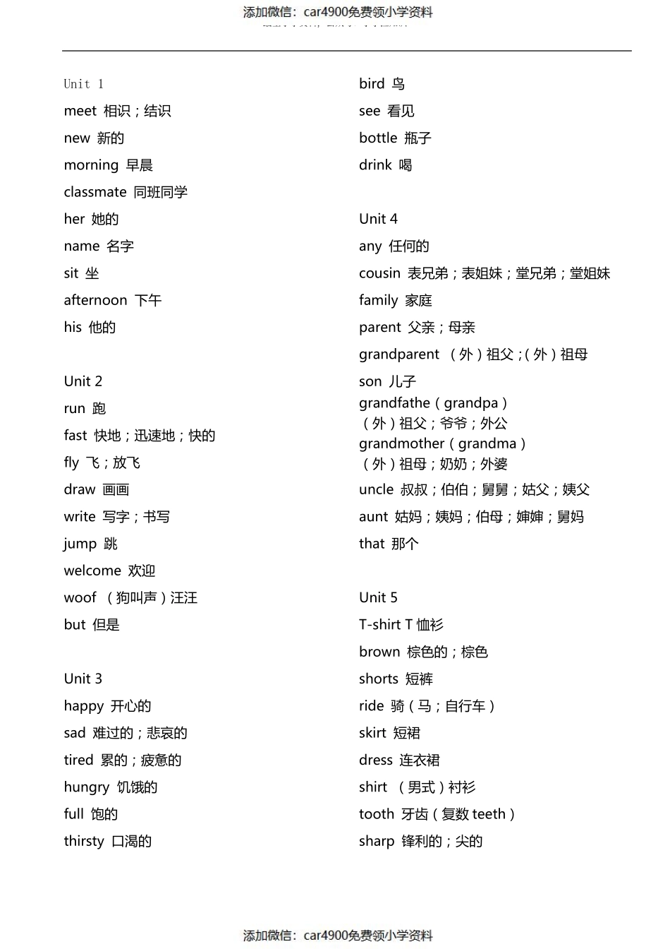 小学英语四年级上单词表(义务教育 上海教育出版社)（）.pdf_第1页