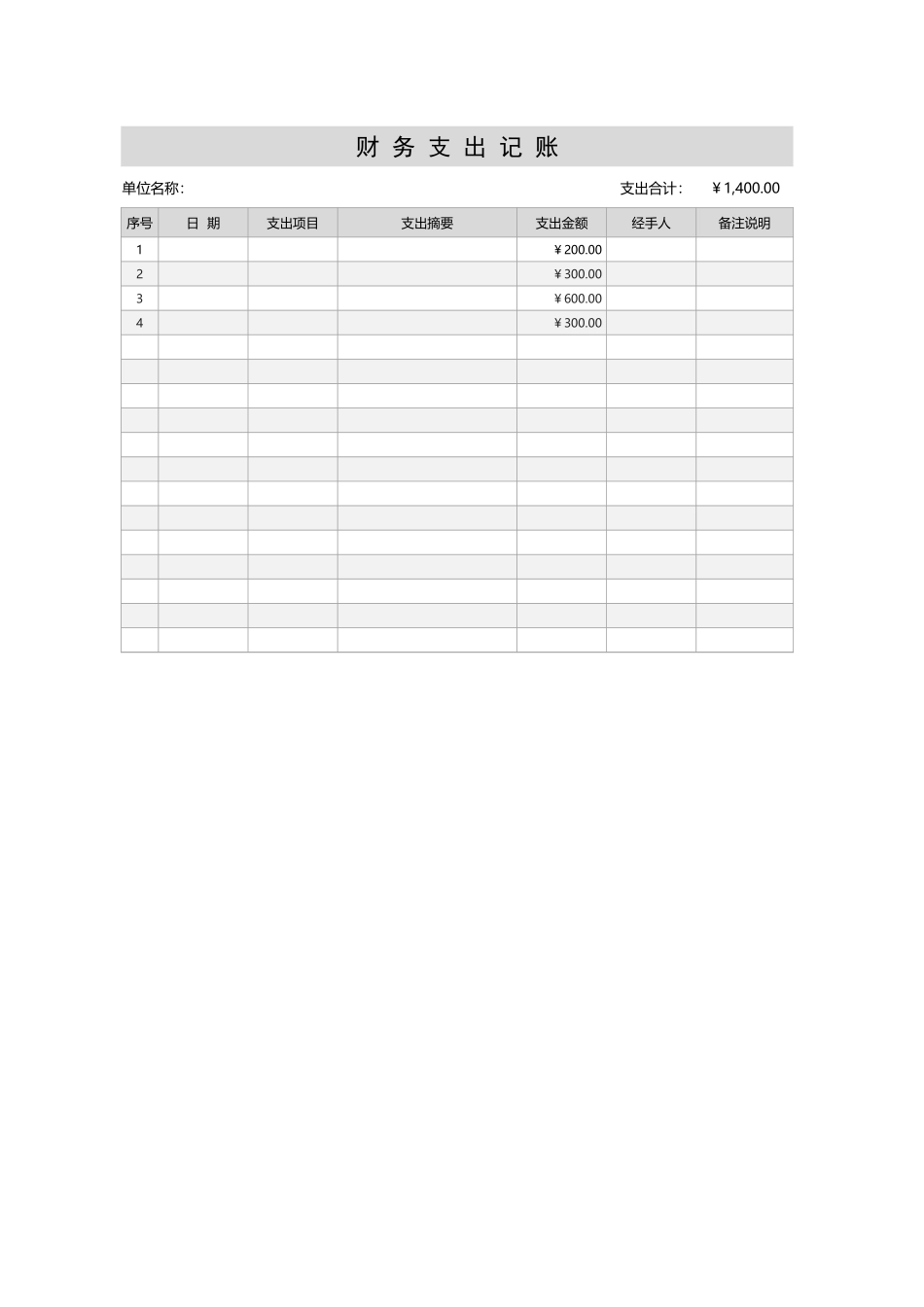 财 务 支 出 记 账.xlsx_第1页