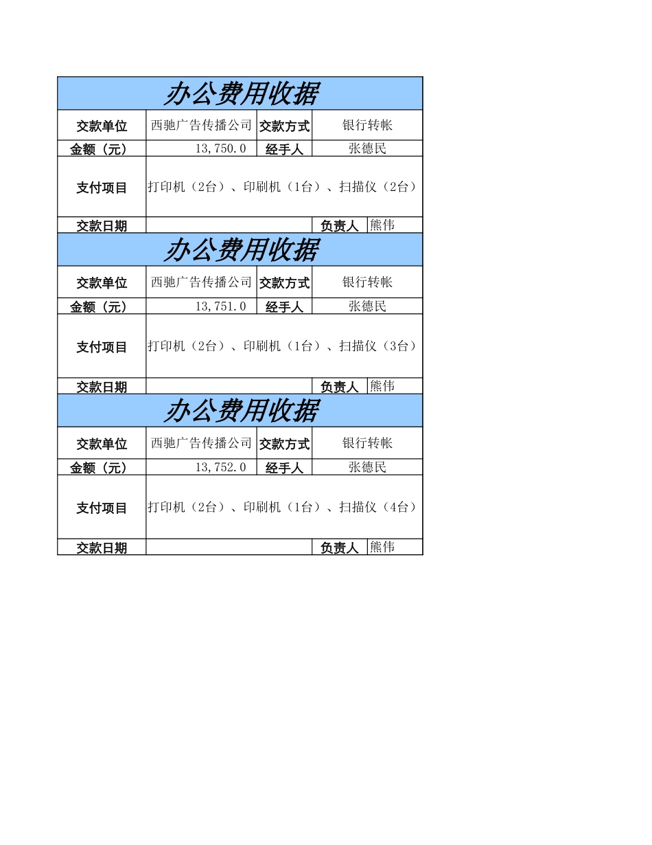 办公费用收据.xls_第1页