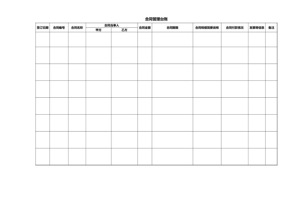 合同管理台账.xls_第1页