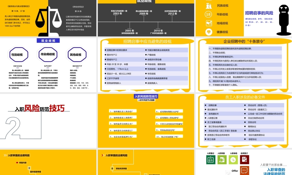 招聘入职风险控制与防范(企业人力资源培训).pptx