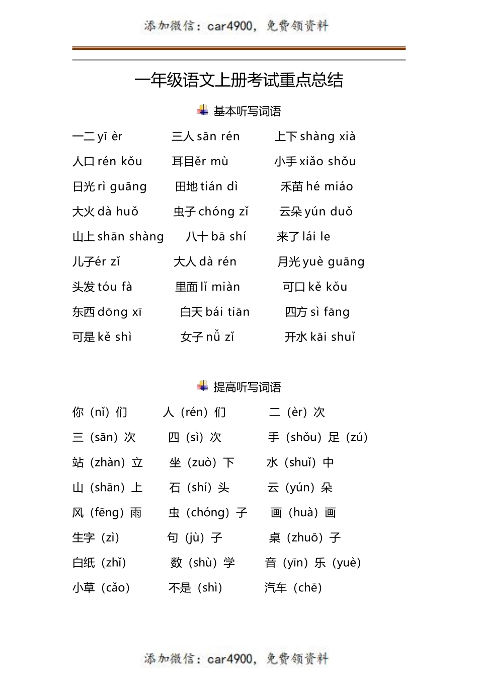 一（上）语文期末考试重点总结+.pdf_第1页