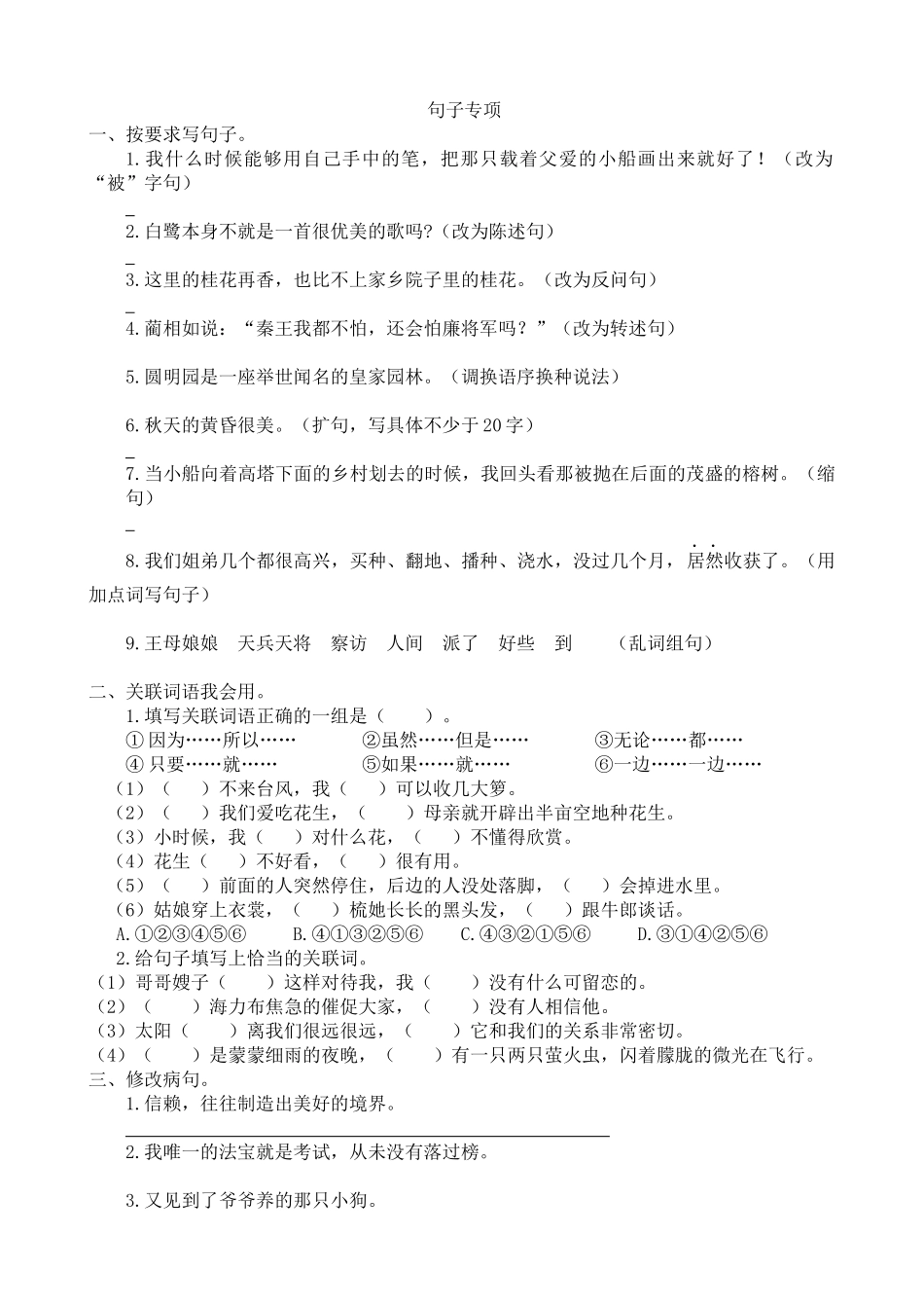 句子专项.docx_第1页