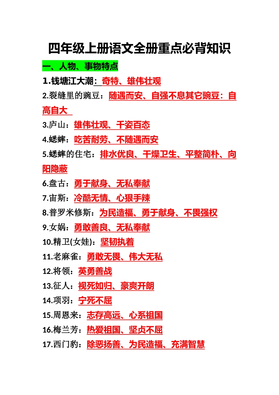 【全册重点必背知识】四上语文.docx_第1页