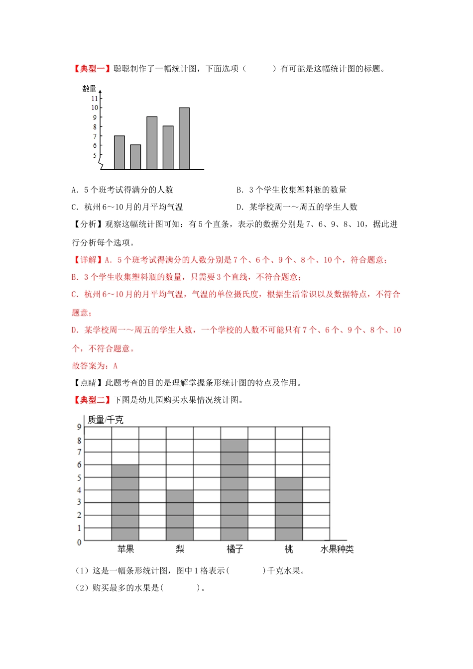 【典例精讲】第7讲 条形统计图-四年级上册数学精品讲义（思维导图+知识梳理+例题精讲+易错专练）人教版（含答案）.docx_第2页