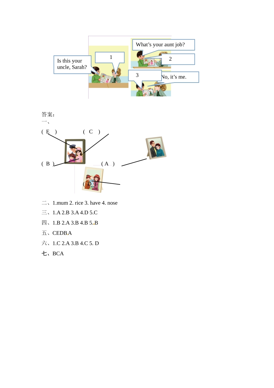 【笔试基础卷】四年级上册英语单元测-Unit 6 人教PEP（word含答案）.doc_第3页