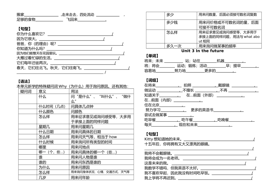 牛津英语深圳版五年级下册各单元复习单词词组句型练习.docx_第2页