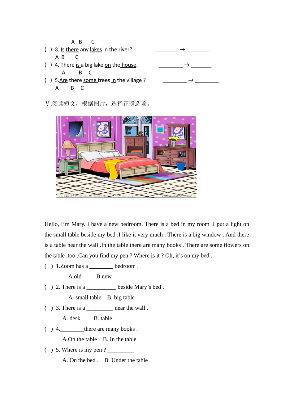 【分层训练】五年级上册英语课时练习-Unit 6 In a nature park 第六课时人教PEP（含答案）.doc_第2页