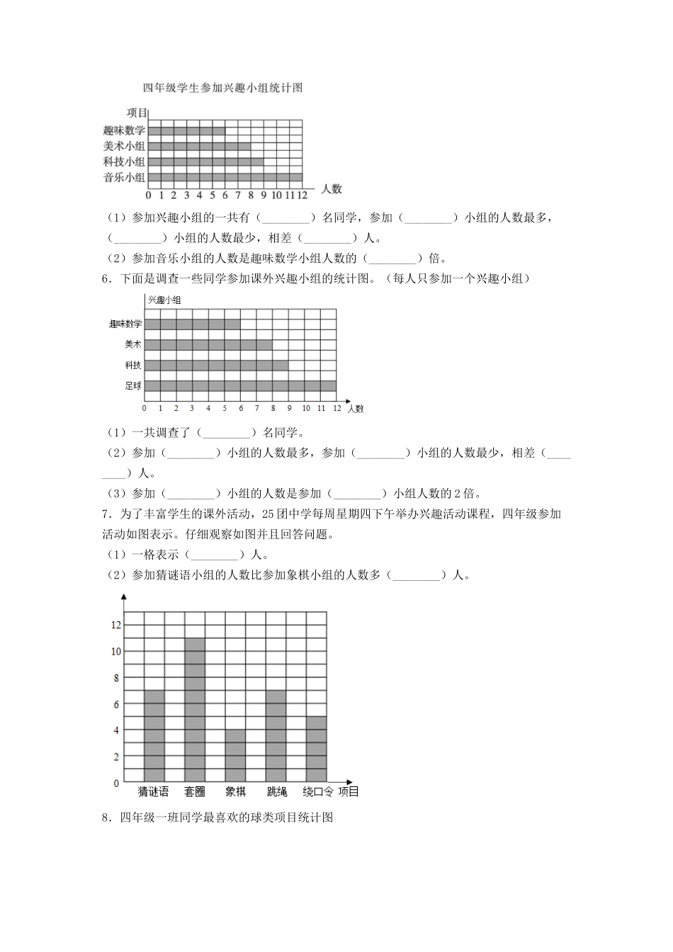 【分层训练】7.1 条形统计图（一）四年级上册数学同步练习 人教版（含答案）.doc_第2页