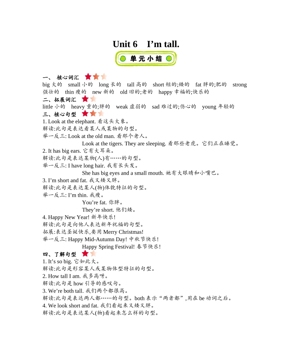 精通版四上 Unit 6 知识清单.docx_第1页