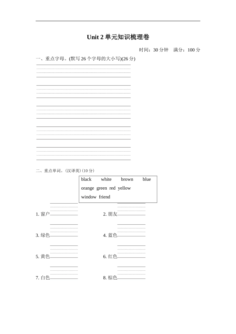 Unit 2单元知识梳理卷.doc_第1页