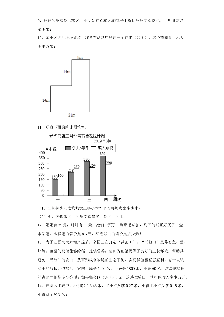 （期末押题卷）期末复习：解决问题（试题）五年级上册期末高频考点数学试卷（苏教版）.docx_第2页