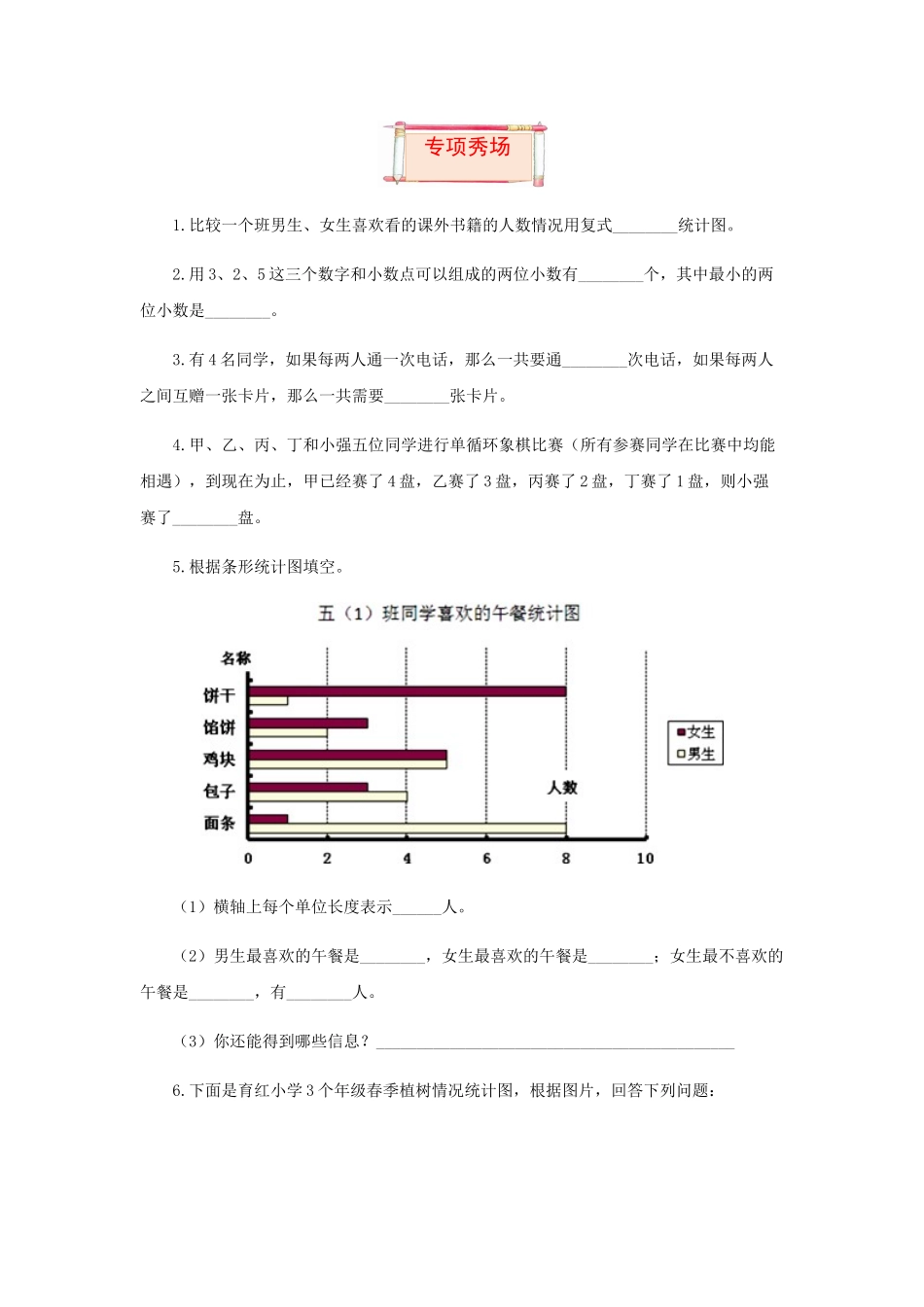 【题型突破】五年级上册数学第六七单元题型专项训练-填空题（解题策略+专项秀场）苏教版（含答案）.docx_第3页