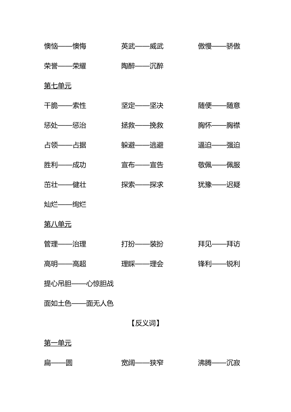 【近义词与反义词汇总】四上语文.doc_第3页