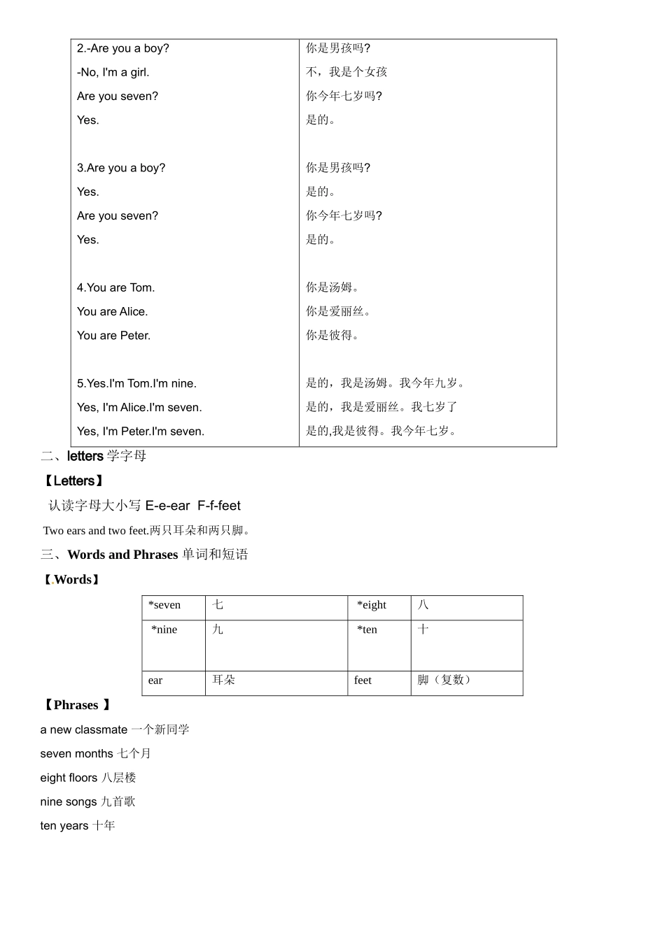 二年级上册英语辅导及作业-05-m1 unit 3 a new classmate a∣牛津上海版（一起）（含答案）.doc_第2页