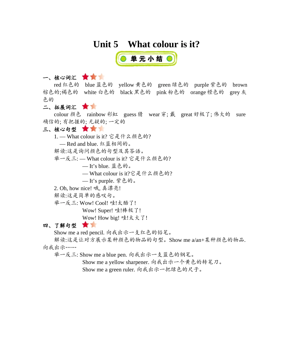 精通版三上 Unit 5 知识清单.docx_第1页