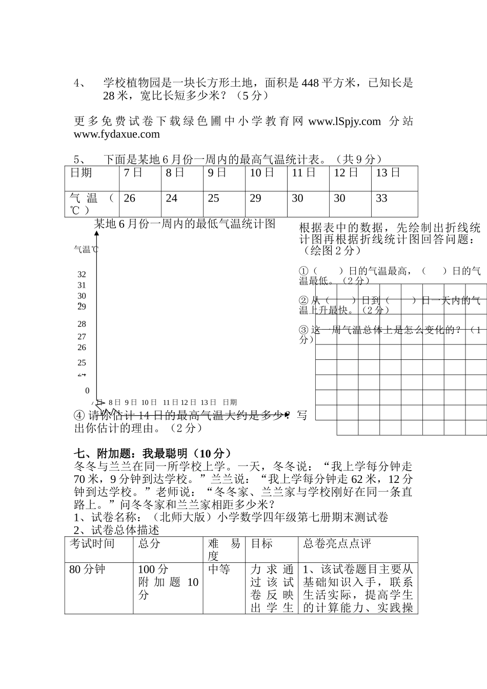 北师大版小学四年级数学上册期末考试试卷 (2).doc_第3页