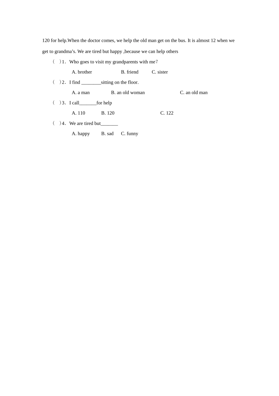 人教新起点四年级上册Unit4 习题 第3课时.docx_第2页