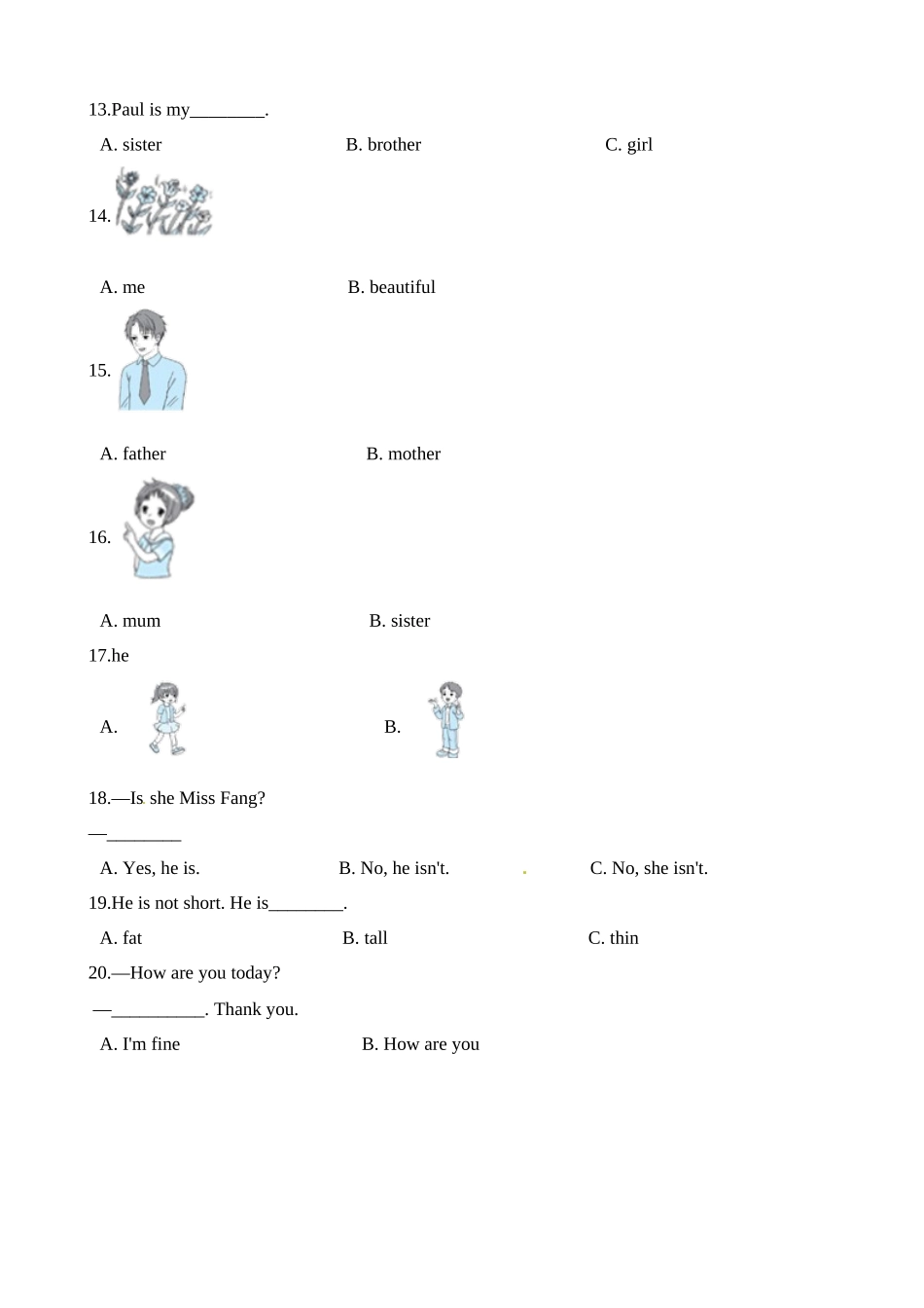 三年级上册英语试题-专项复习1：单选题（语法）牛津上海版（三起）（含解析）.docx_第2页