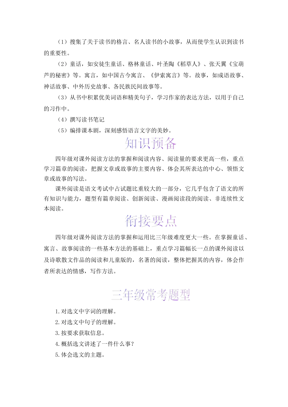 三升四暑假衔接语文知识点专题12 课外阅读 （讲义+试题） 部编版.docx_第2页