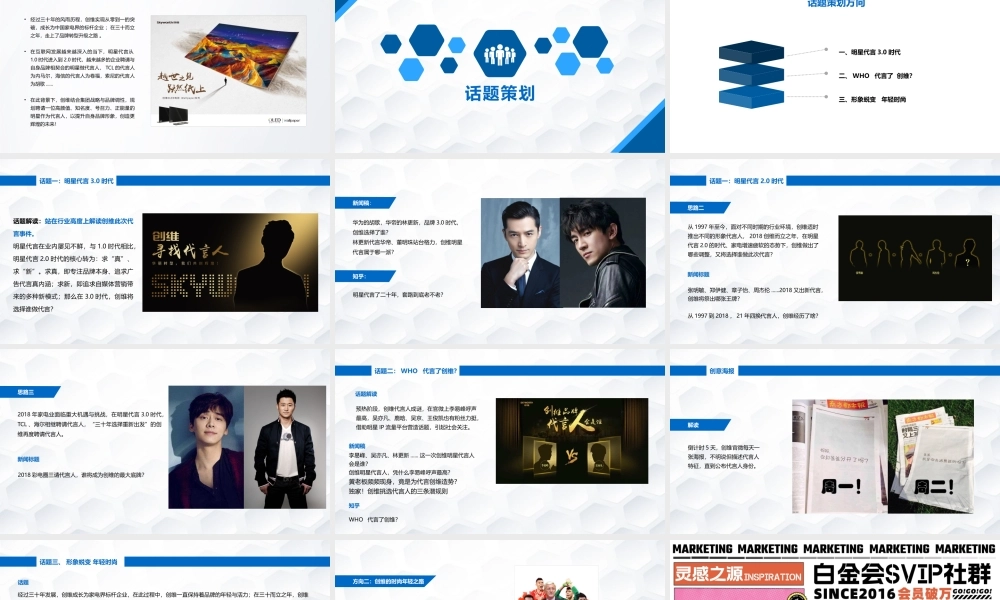 创维品牌形象代言人预热阶段话题策划.pptx