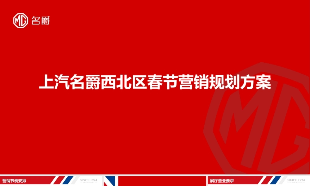 上汽名爵西北区春节营销规划方案.pptx