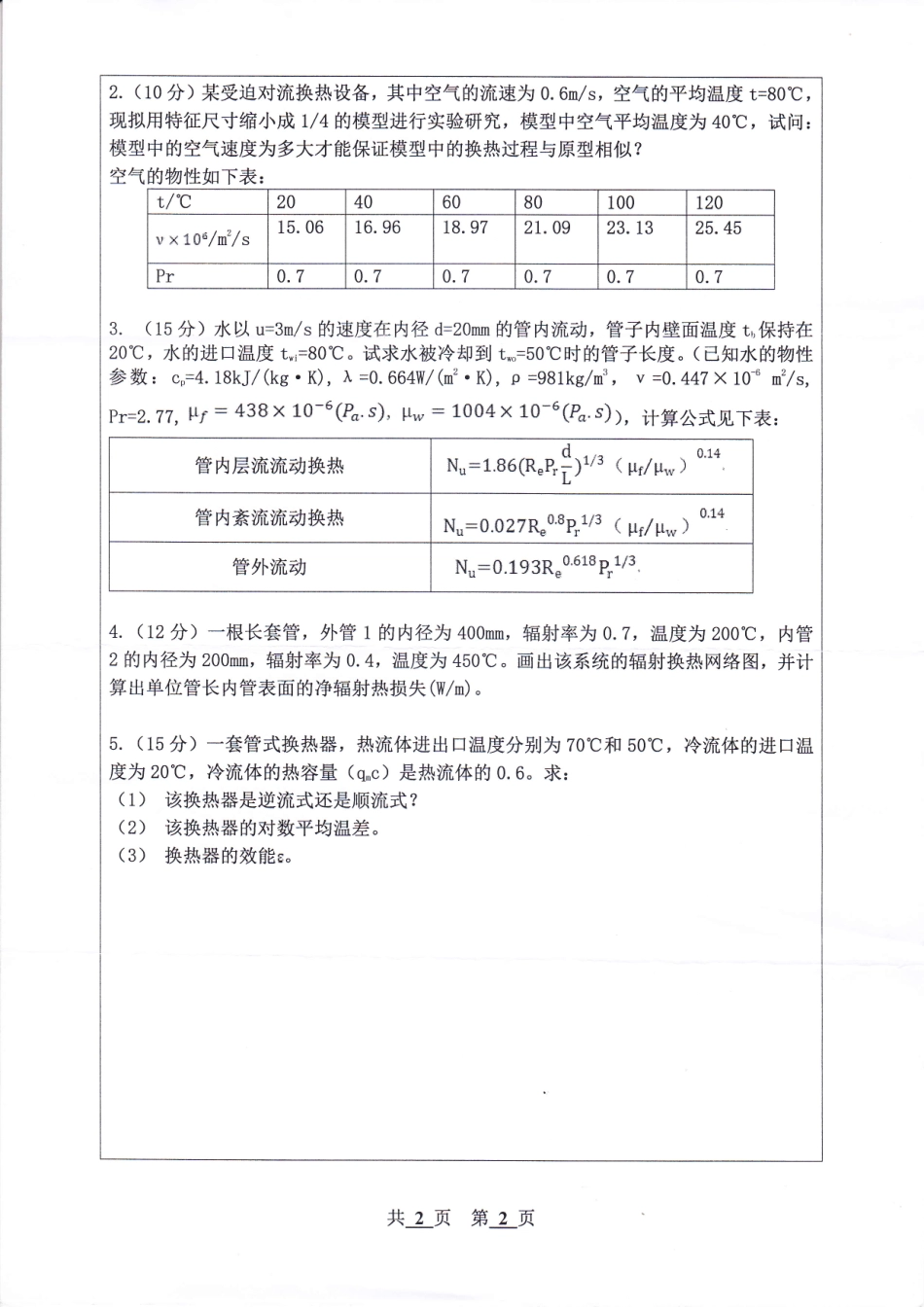 河北工程大学+2019年+传热学Ⅰ.pdf_第2页