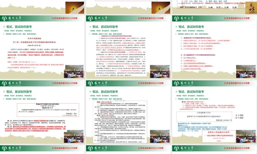 辅导员公开招聘专题讲座PPT.ppt
