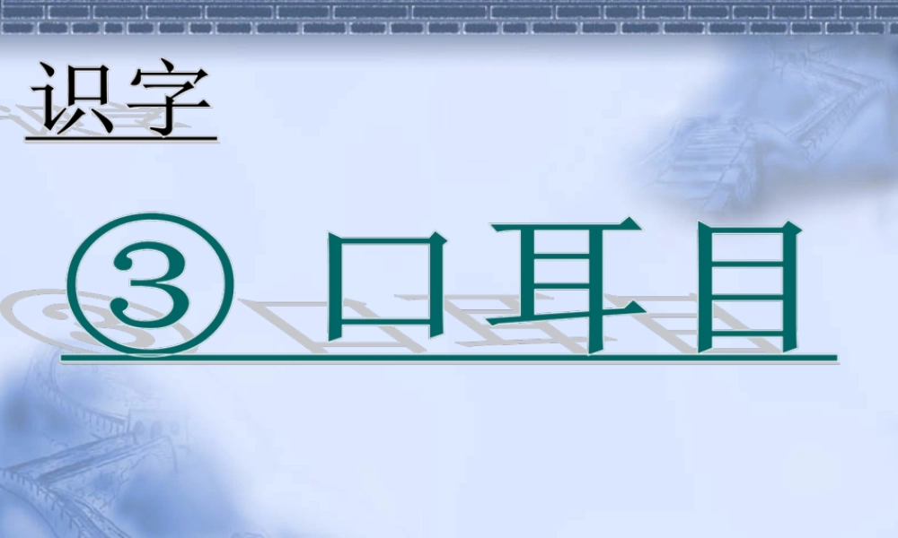 （课堂教学课件2）口耳目.ppt