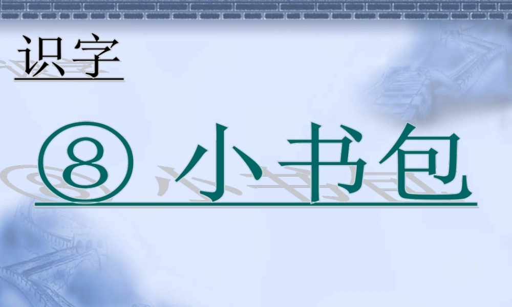 （课堂教学课件2）小书包.ppt